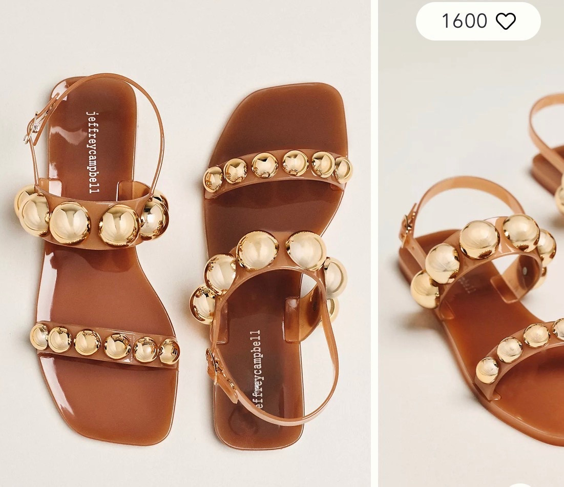 These Jeffrey Campbell Gum Drop Studded Jelly Sandals look so cute for vacation!
