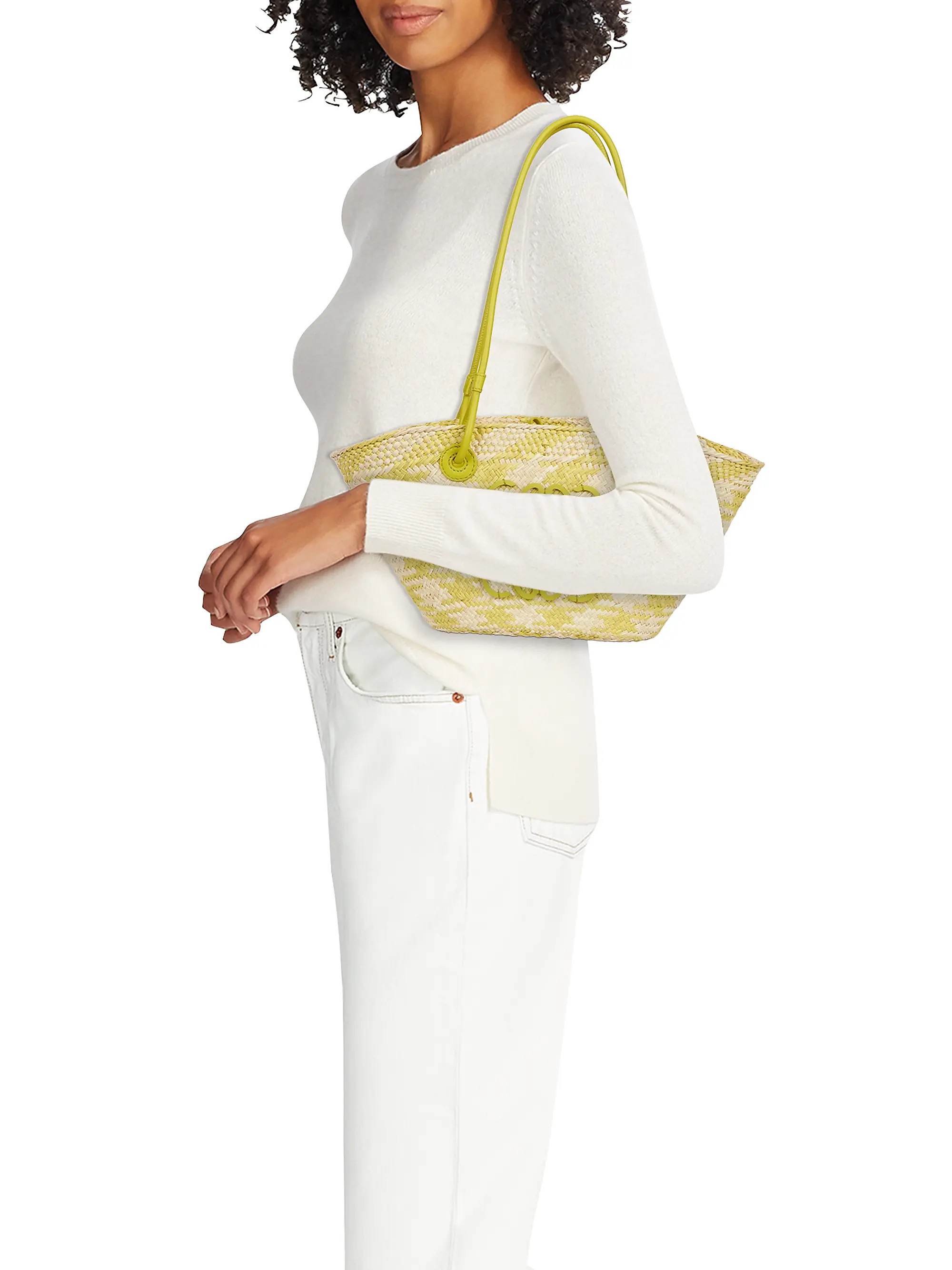 LOEWE x Paula's Ibiza Small Anagram Small Checked Basket Bag | Saks Fifth Avenue