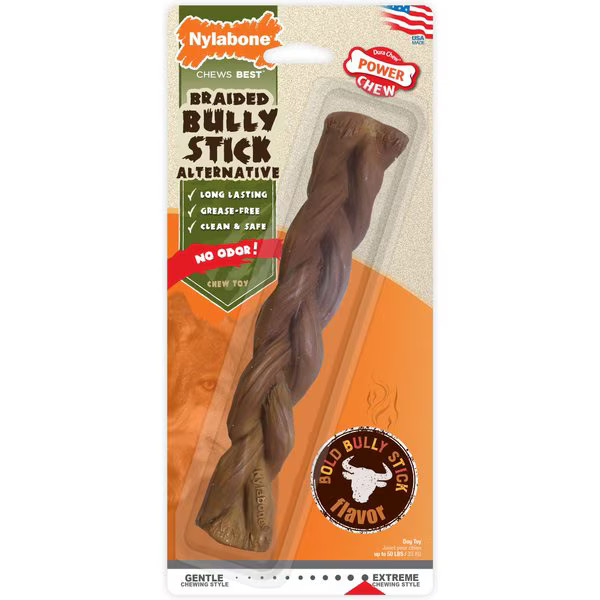 Nylabone Power Chew Alternative Braided Bully Stick Bully Dog Chew Toy, Large | Chewy.com