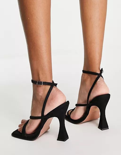 ASOS DESIGN Night strappy block heeled high sandals in black | ASOS (Global)