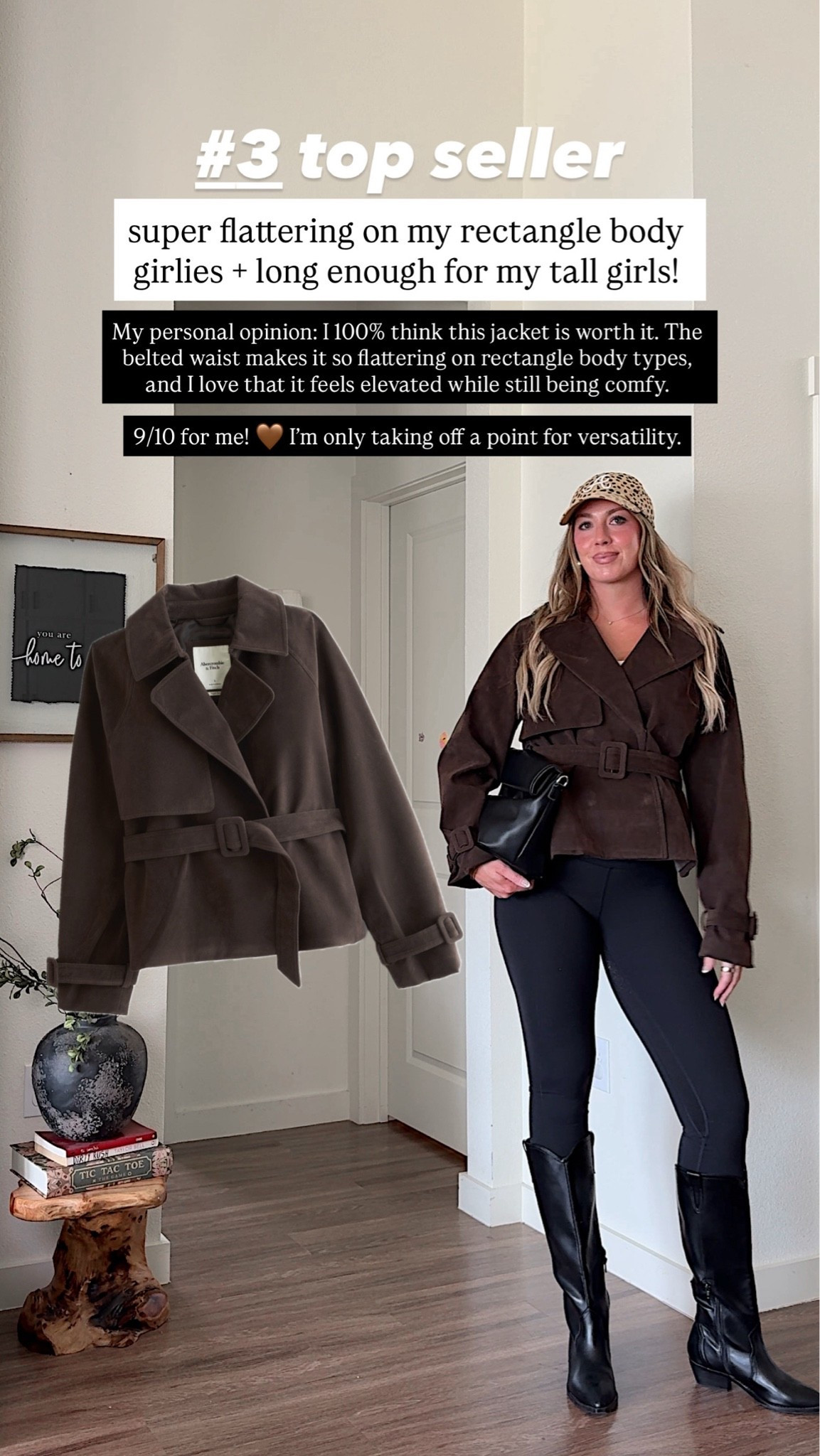 Suede wrap jacket! I wear a medium!