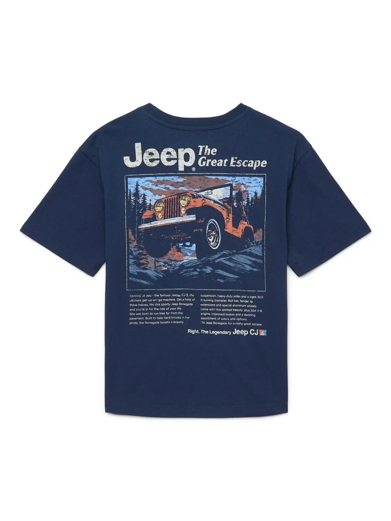 Jeep Boys Retro Tee with Short Sleeves, Sizes 4-18 | Walmart (US)