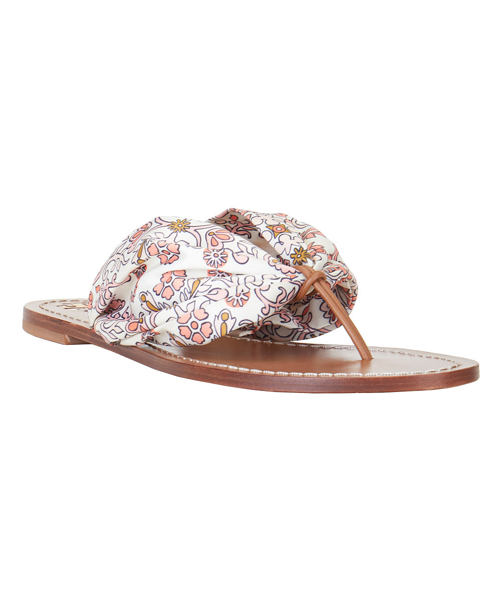 Tory Burch Women's Sandals Hicks - White Hicks Garden Carson Satin Sandal | Zulily