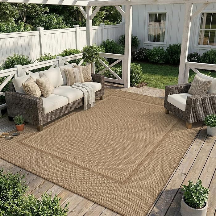 MontVoo-Outdoor Rug-Patio Rug 8x10 ft Polypropylene Indoor Outdoor Rugs Outdoor Carpet for Patio ... | Amazon (US)