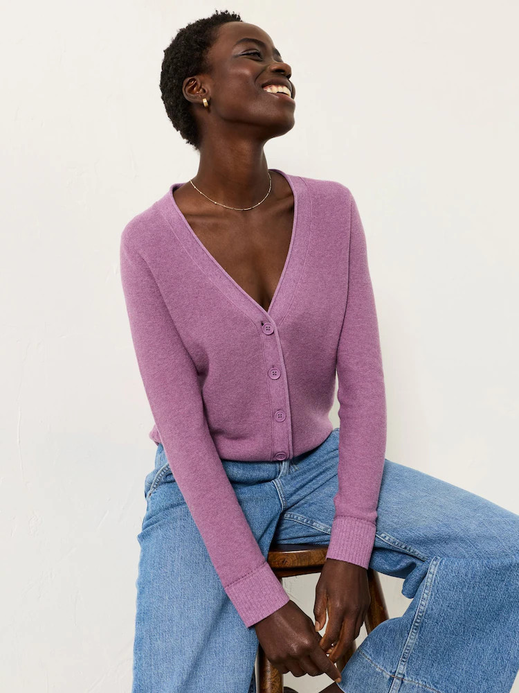 FatFace Lucee Purple Knitted Cardigan | Next AU