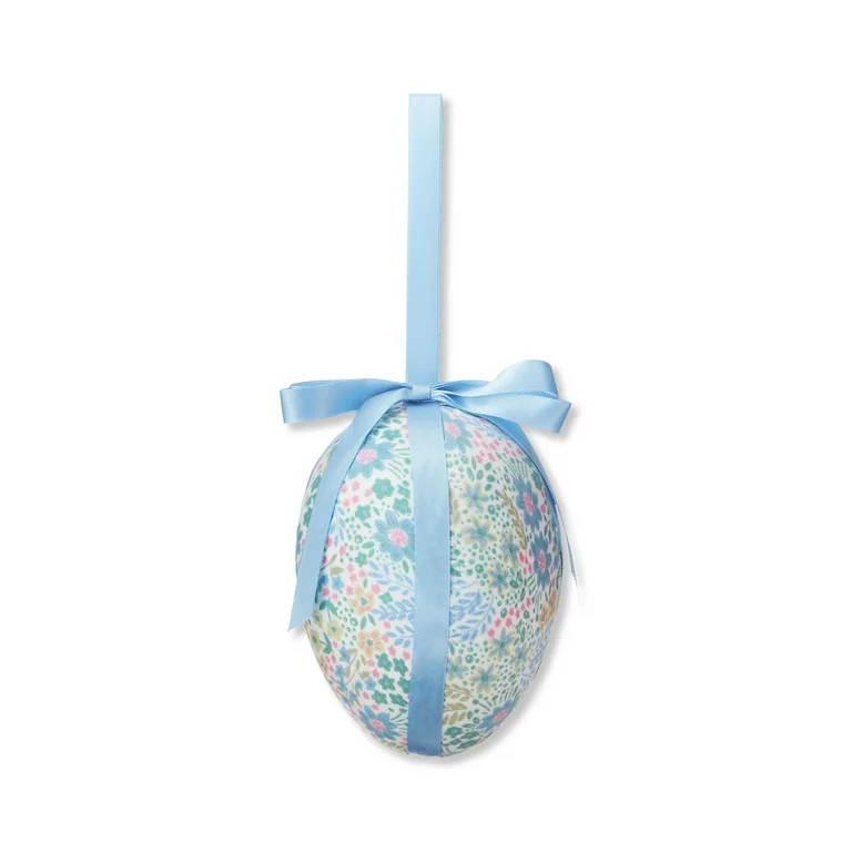 Easter Blue Floral Egg Decor, by Way To Celebrate - Walmart.com | Walmart (US)