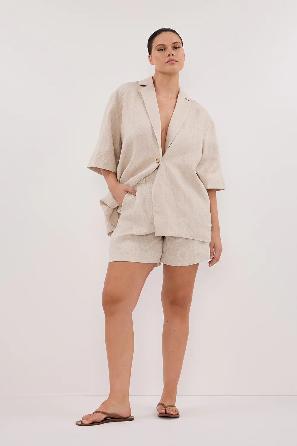 ALONDRA NATURAL LINEN SHORT | DISSH