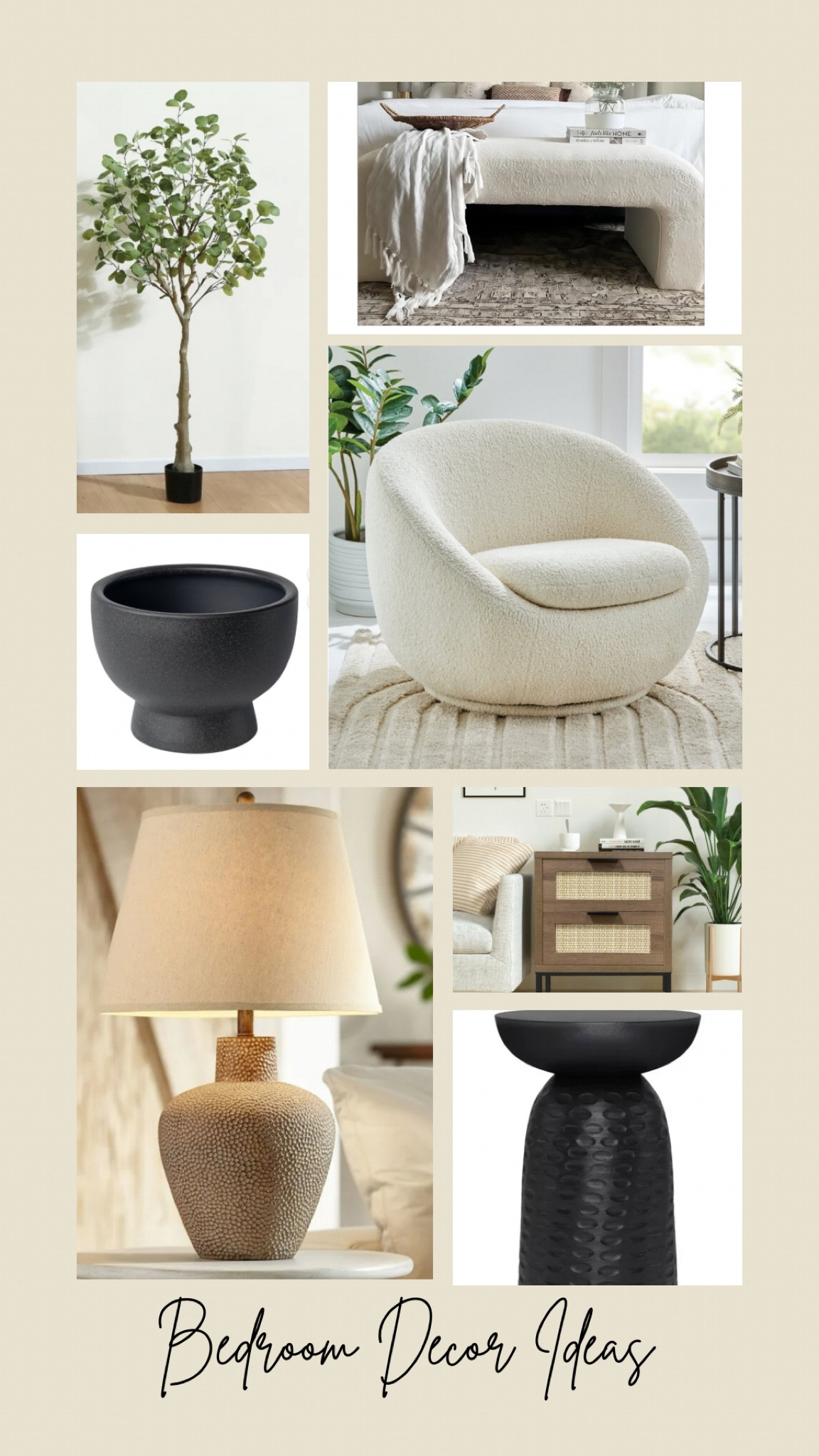 Modern bedroom decor idea • neutral colors with a touch of black as a pop of color • Walmart furniture and bedroom finds • modern and aesthetic • bedroom decor • bedroom furniture • aesthetic bedroom • neutral bedroom 

#LTKhome #LTKSeasonal #LTKSpringSale