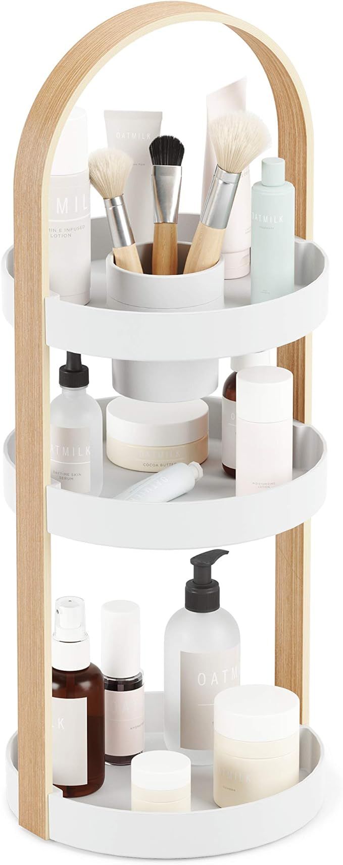 Amazon.com: Umbra Bellwood Cosmetic Organizer, W20×D20×H50cm, White/Natural : Beauty & Personal... | Amazon (US)