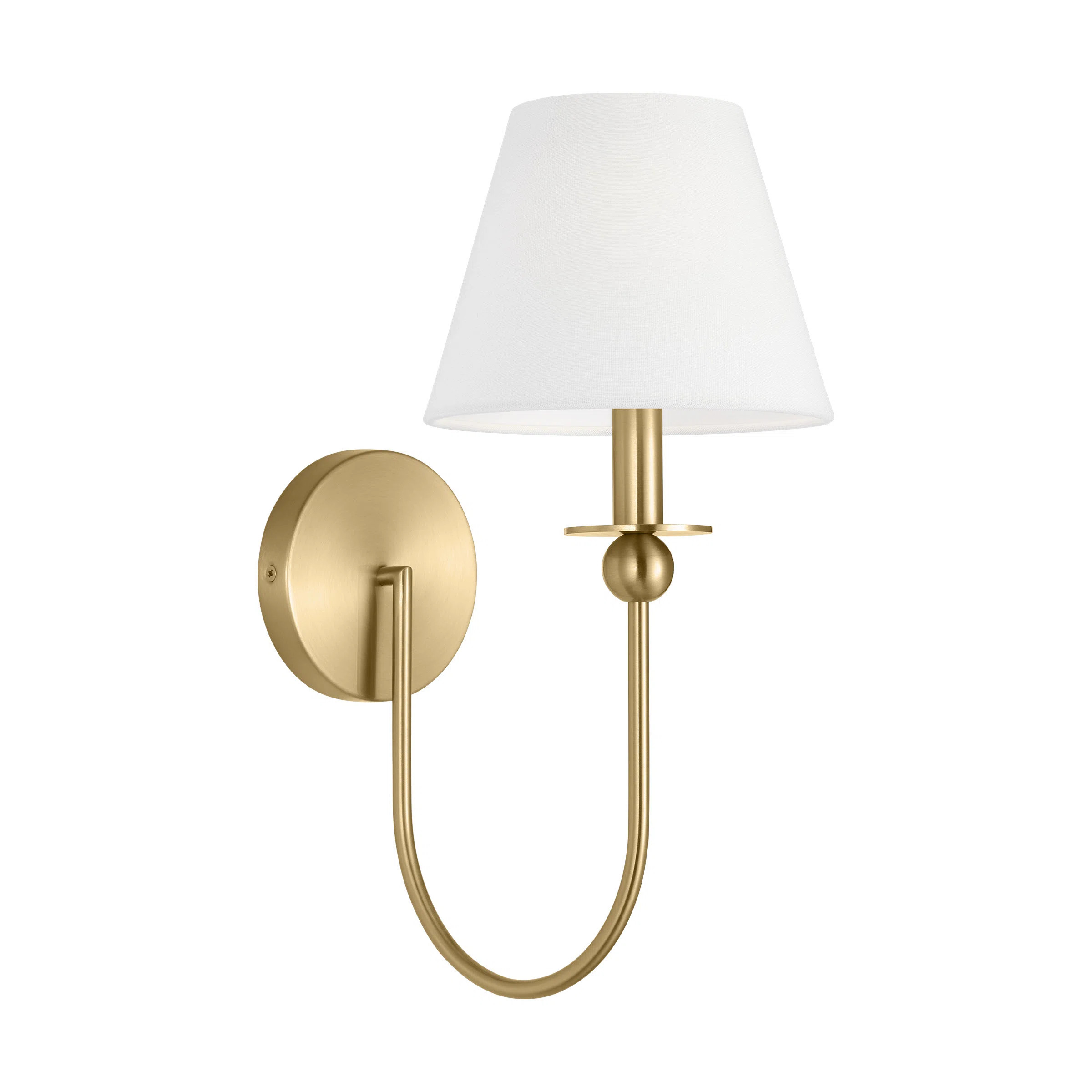Drew & Jonathan Elsay 1 Light Bathroom Bedroom Wall Fixture With White Linen Shade | Wayfair North America