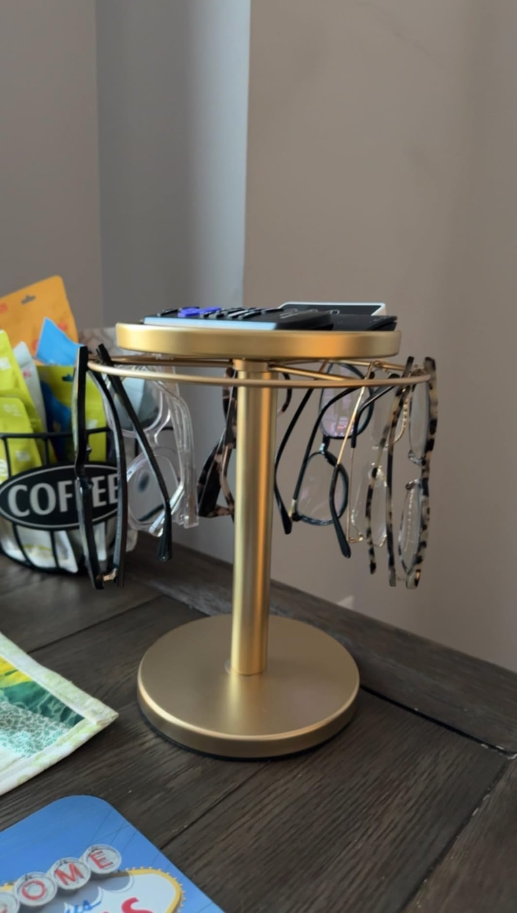 360° Rotating Sunglass Organizer Storage, Stainless Steel Glasses Holder Stand, Glasses Organize... | Amazon (US)