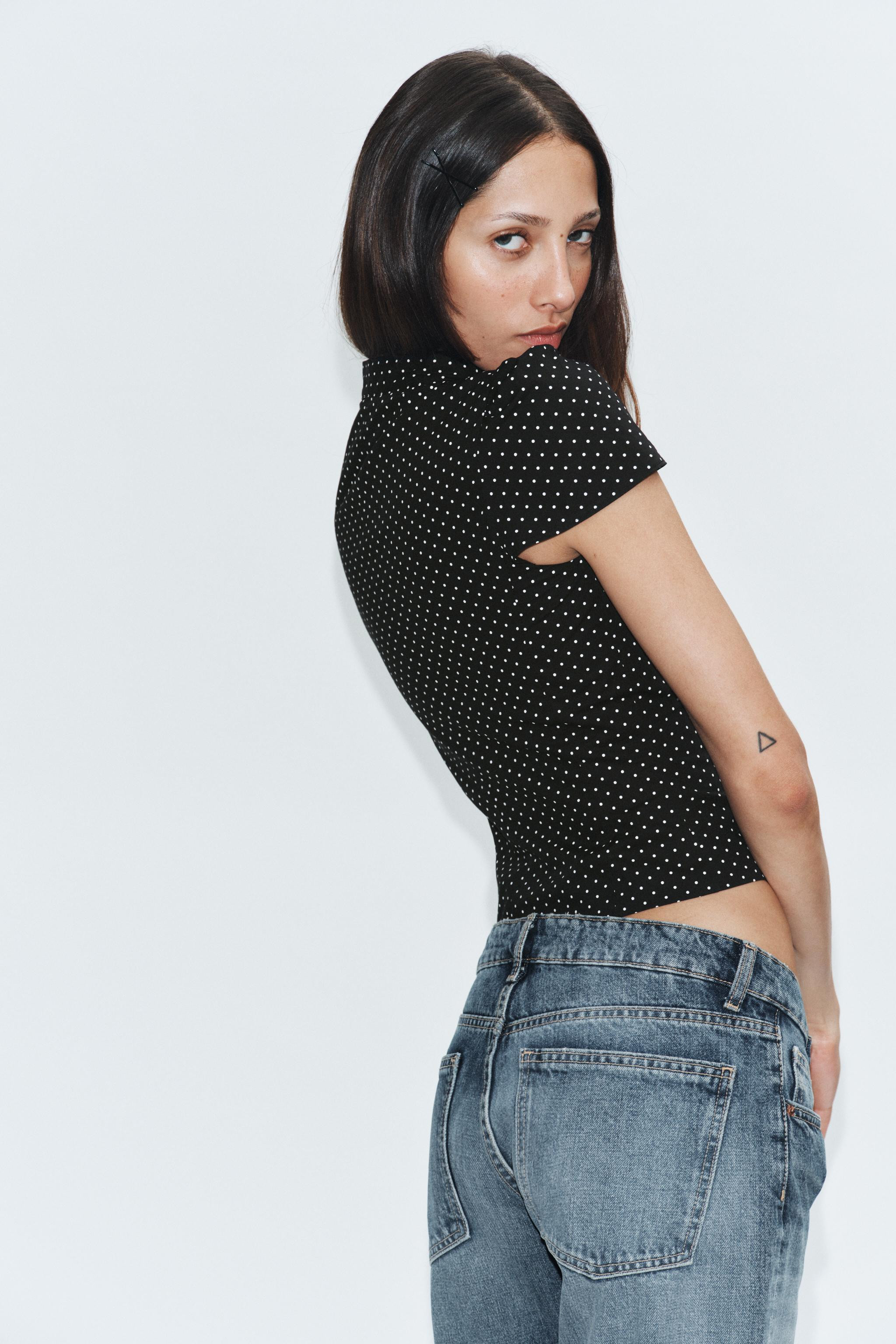 POLKA DOT POPLIN SHIRT WITH TIE OPENING | Zara US