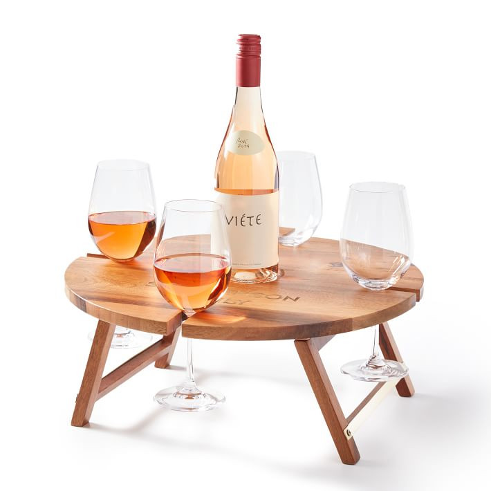 Wood Portable Wine Picnic Table | Mark and Graham