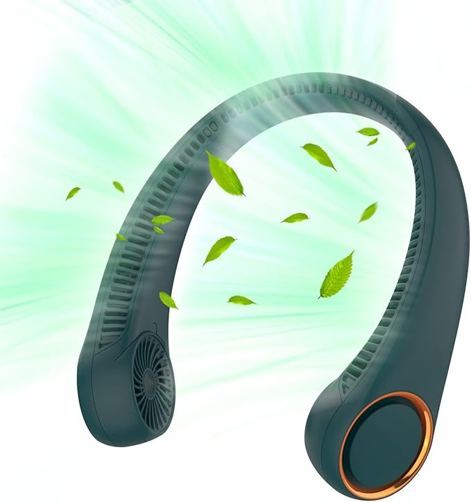 Portable Neck Fan, Hands Free Bladeless Fan, 360° Cooling Personal Fan,Wearable Quiet Fan for Ou... | Amazon (US)