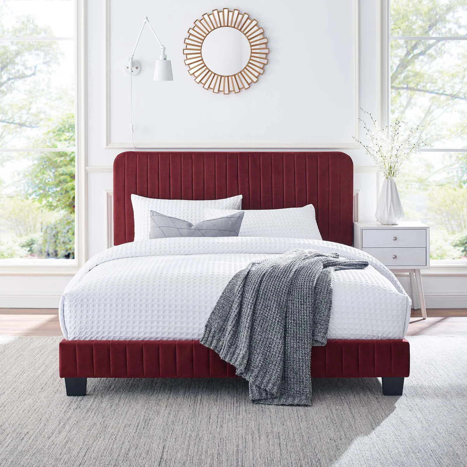 Celine Channel Tufted Performance Velvet Platform Bed | Wayfair North America