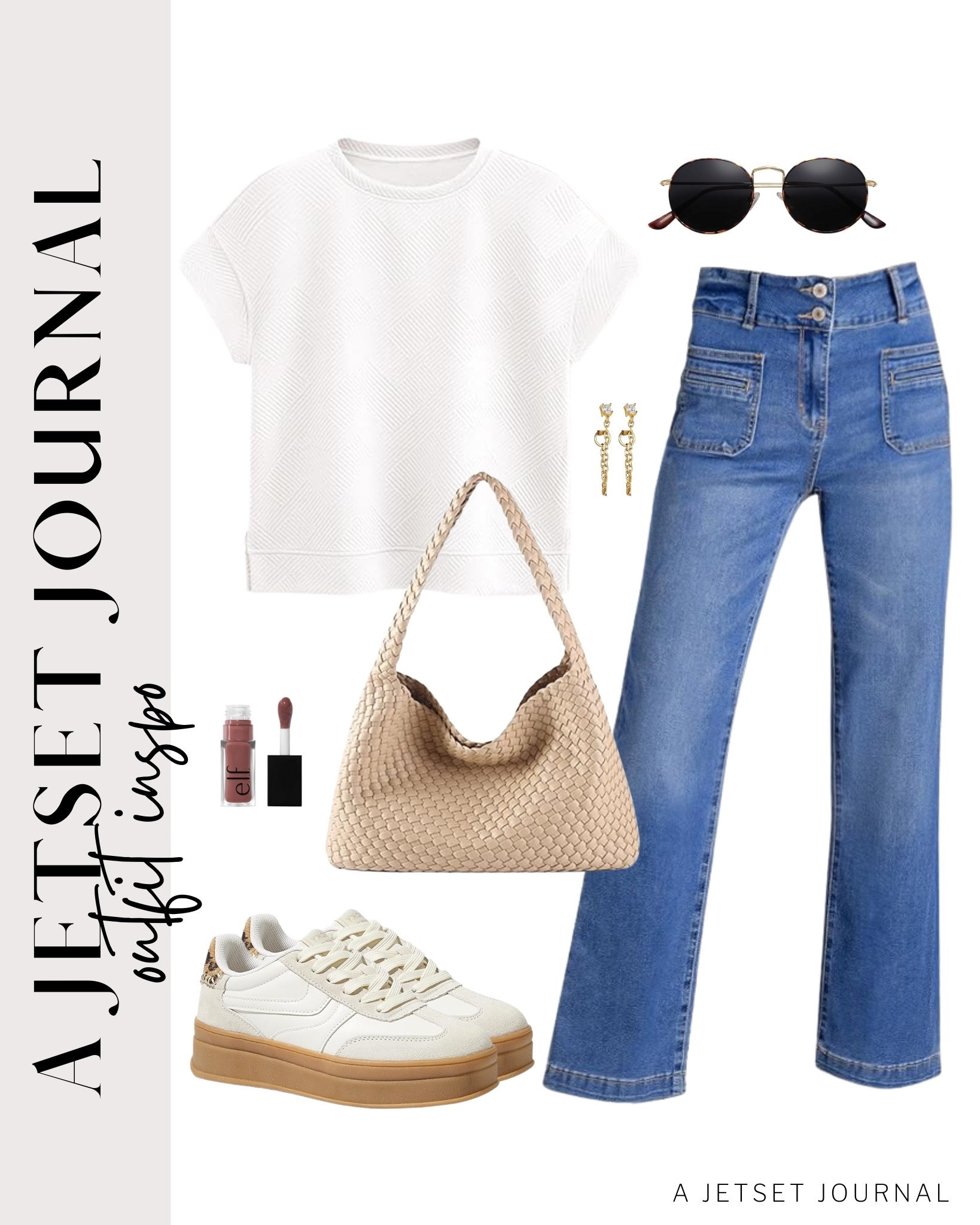 Here's a basic t shirt you can pair with wide leg jeans and a cute handbag for an everyday look!
platform sneakers, elf lip oil, beauty finds, stylish sunglases, amazon fashion, summer style, trendy look, viral fashion, gold earrings, everyday look, affordable style, amazon favorite, top picks, best seller, summer fashion

#LTKU #LTKStyleTip #LTKSeasonal
