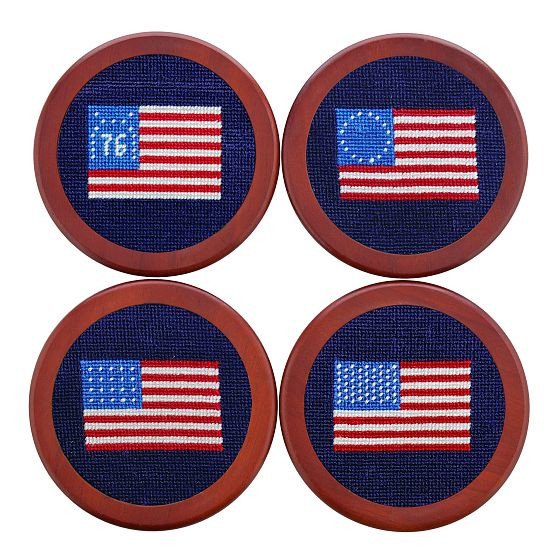 Smathers & Branson Needlepoint Coasters, Set of 4 | Mark and Graham