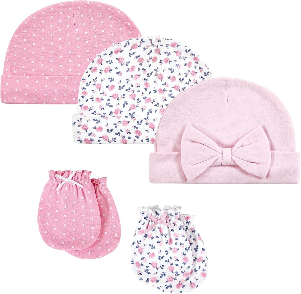 Hudson Baby Unisex Baby Cotton Cap and Scratch Mitten Set | Amazon (US)