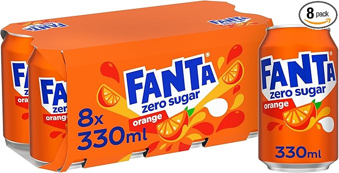 Fanta Zero Orange Soft Drink Cans, 8 x 330 mL | Amazon (UK)