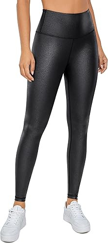 CRZ YOGA Matte Faux Leather Leggings for Women 25''/28'' - High Waisted Stretch Leather Pants Tum... | Amazon (US)