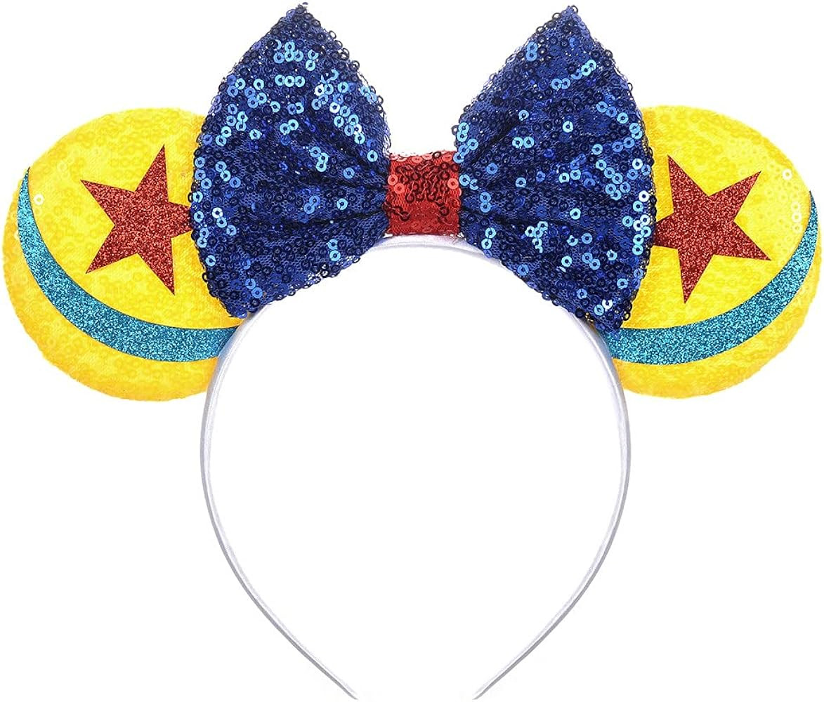 JIAHANG Mouse Ears Headband Sequin Bow Hair Hoop, Party Decoration Costume Headwear Hair Accessor... | Amazon (US)