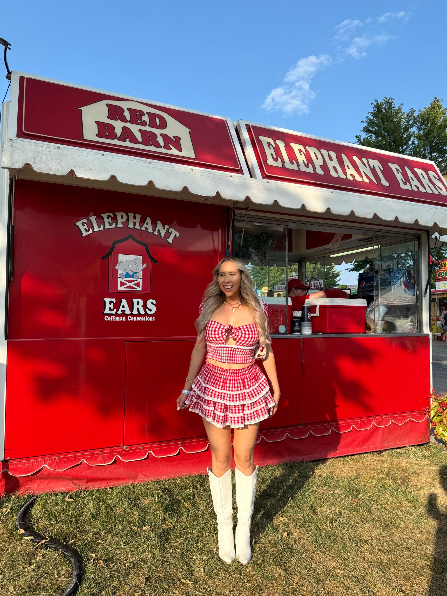 Red gingham set, love shack fancy, state fair outfit, fashion pass 