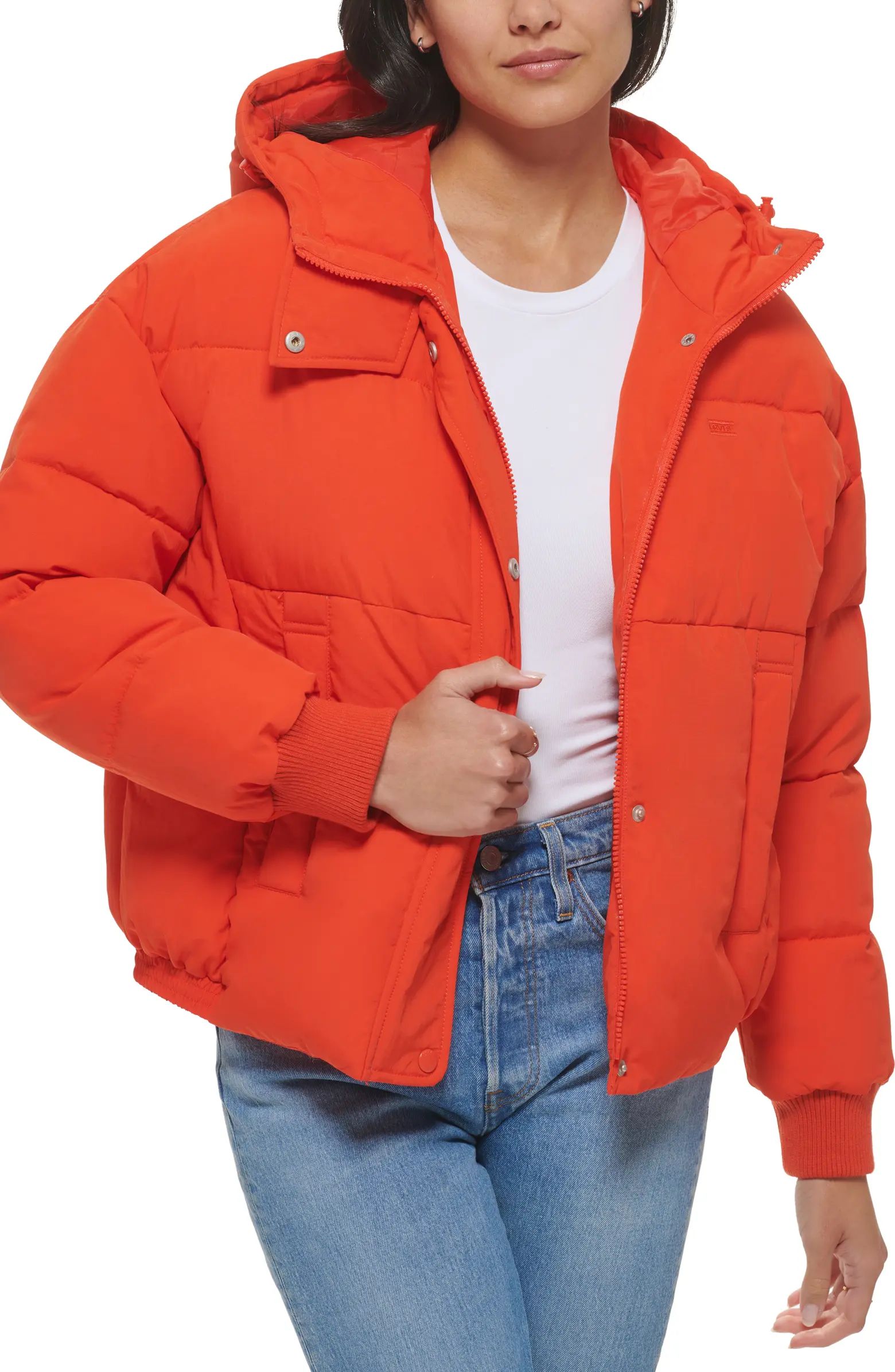 Levi's® Cinch Waist Hooded Puffer Jacket | Nordstrom | Nordstrom