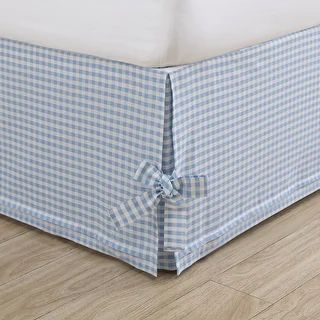 Laura Ashley Hedy Cotton Blue Tailored Bedskirt - Twin | Bed Bath & Beyond