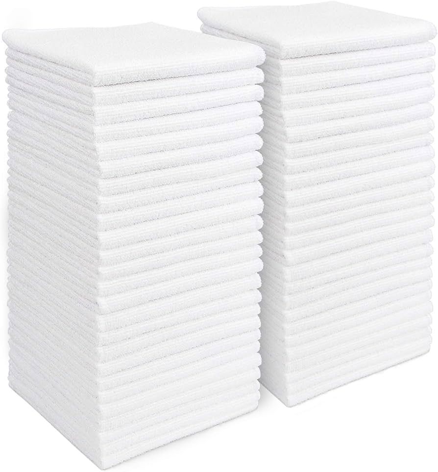 AIDEA Microfiber Cleaning Cloths White-50PK, Absorbent Cleaning Rags, Lint Free Cloth, Scratch-Fr... | Amazon (US)