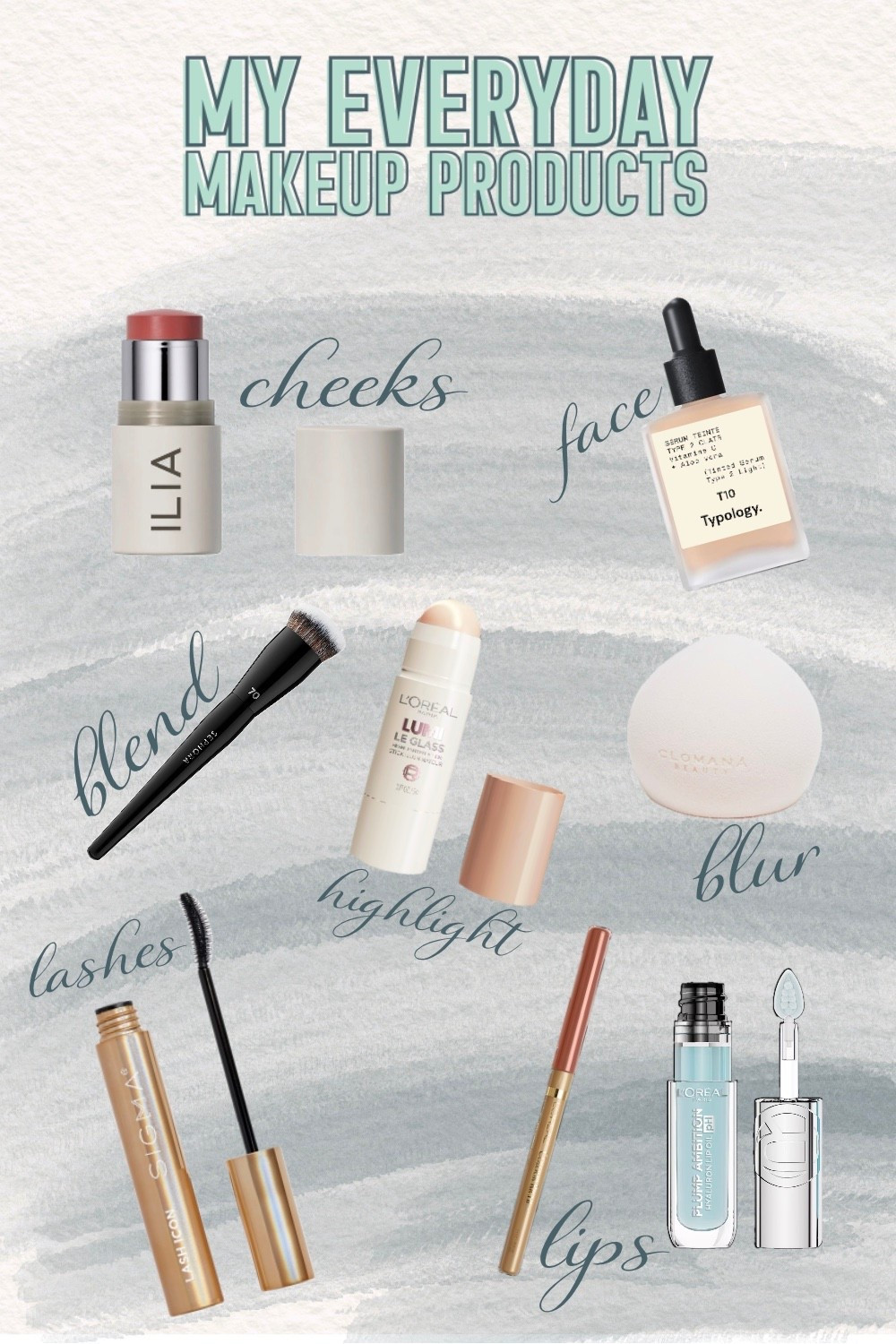 This is my go-to everyday makeup routine—the products I reach for morning after morning to achieve that fresh, natural, "my skin but better" glow. Every item here has earned its place in my daily rotation.

For a flawless base, I start with the Typology tinted serum—it's lightweight, evens out my skin tone, and feels like nothing on the skin. A quick blend with my favorite sponge and it's seamless. For a natural flush, the Ilia cream blush is unbeatable; it melts right in and looks like your skin from within. I use a soft @Sephora blending brush to apply the L'Oréal highlighter for a subtle, lit-from-within glow on my cheekbones.

For my lips, I'm obsessed with the L'Oréal lip oil paired with their lip liner—it's the perfect combo of hydration and definition. And to finish, the @Sigma Beauty  tubing mascara gives me long, fluttery lashes that don't smudge or flake all day.

Shop all my everyday makeup favorites.

#LTKOver40 #LTKgrwm #LTKBeauty