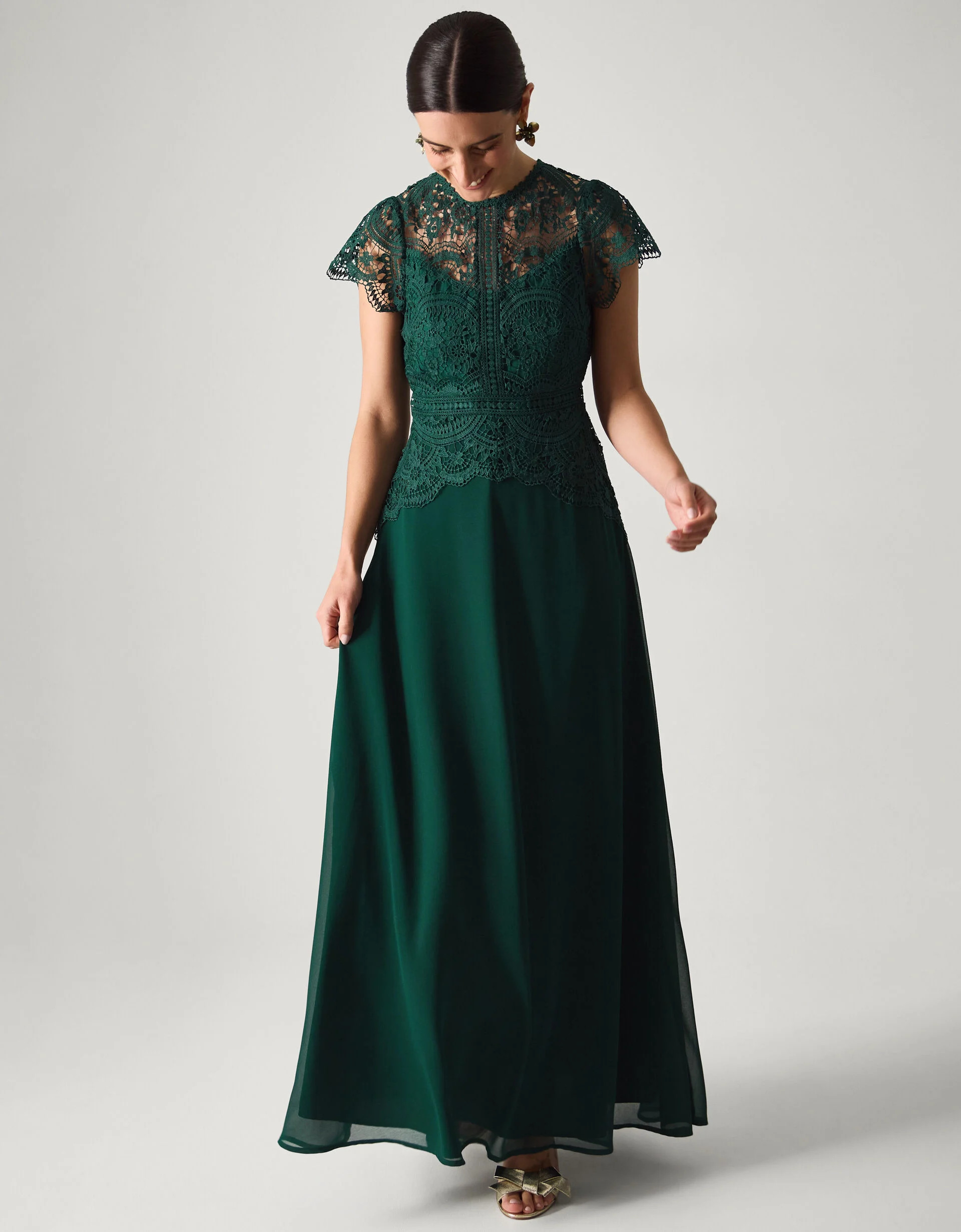 Monica Lace Bridesmaid Dress Green | Monsoon (UK)