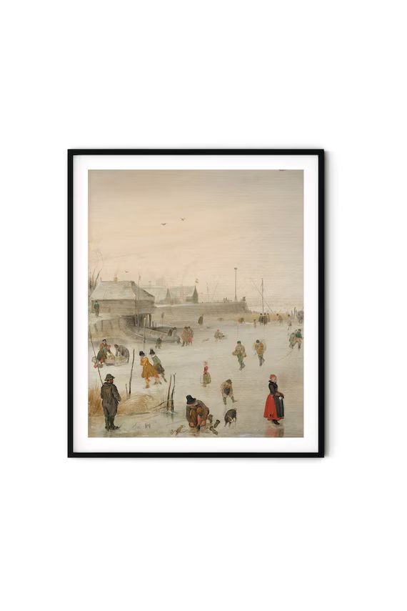 Antique Dutch Neutral Art Print, Oil Painting, Digital Download, Vintage Art Print, Winter Holida... | Etsy (US)