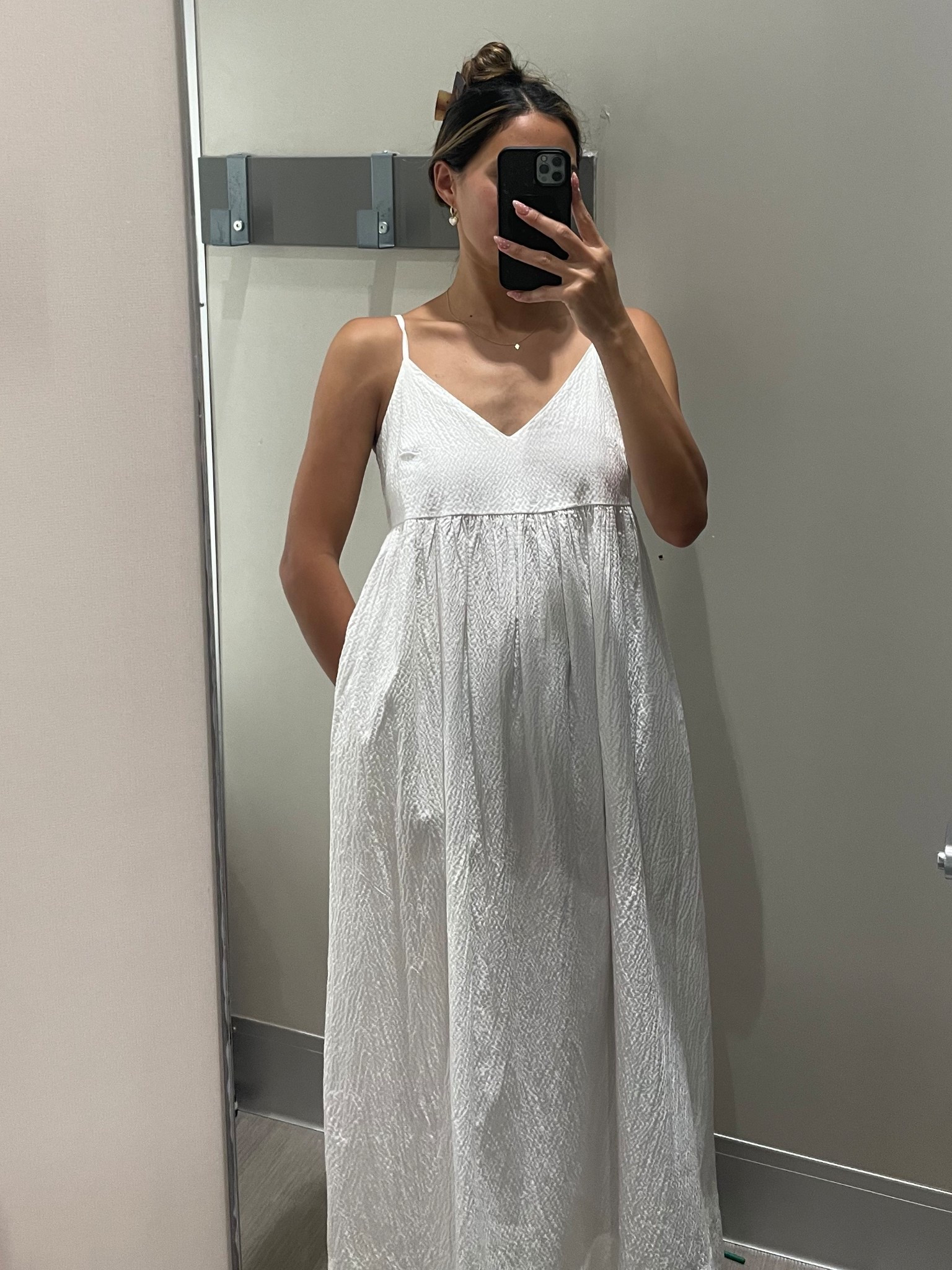 White maxi dress! Throw a cardigan over for fall! Fits tts I’m wearing a small! 5’3 125lbs. 

Target style, dress, #LTKFindsUnder50 
#LTKStyleTip

#LTKSeasonal #LTKFindsUnder50 #LTKStyleTip