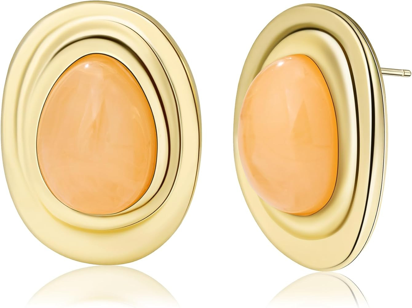 Acrylic Gold Stud Earrings Chunky Statement Vintage Jewelry for Women | Amazon (US)