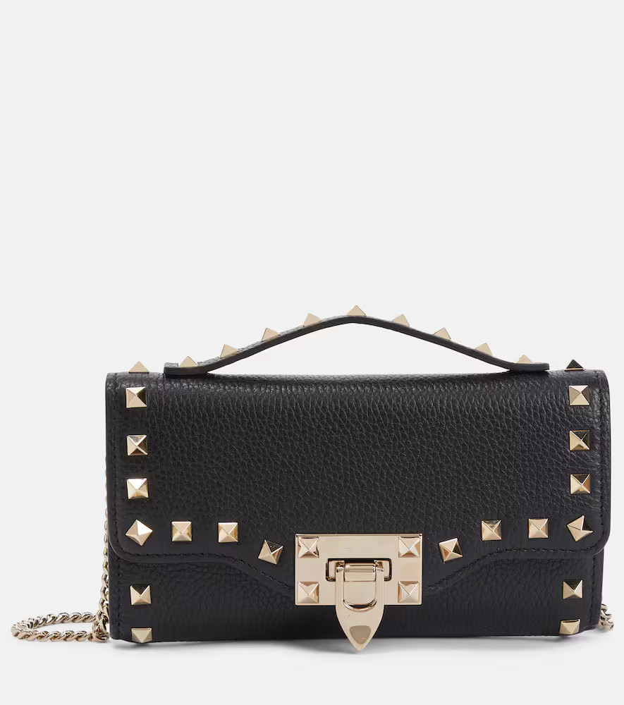 Valentino Garavani Rockstud leather wallet on chain | Mytheresa (US/CA)