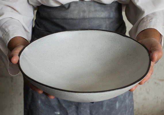 Large Ceramic White Bowl Modern Ceramic Bowl Ceramic Bowl | Etsy | Etsy (US)