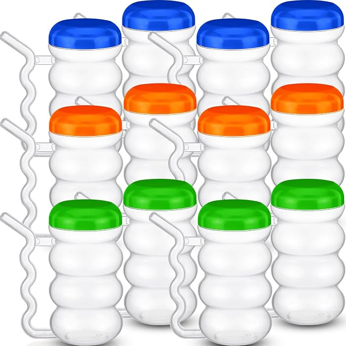 FoldTier 12 Pcs Sippy Cups 14 oz Easy to Grip Plastic Kid's Cup Where The Handle Is The Straw Cle... | Amazon (US)