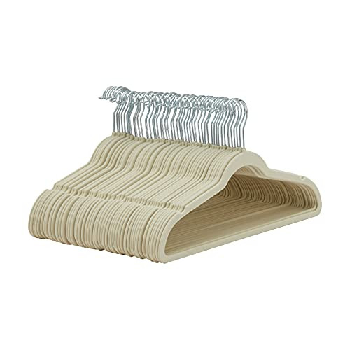 Amazon Basics Kids Velvet, Non-Slip Clothes Hangers, Beige - Pack of 30 | Amazon (CA)