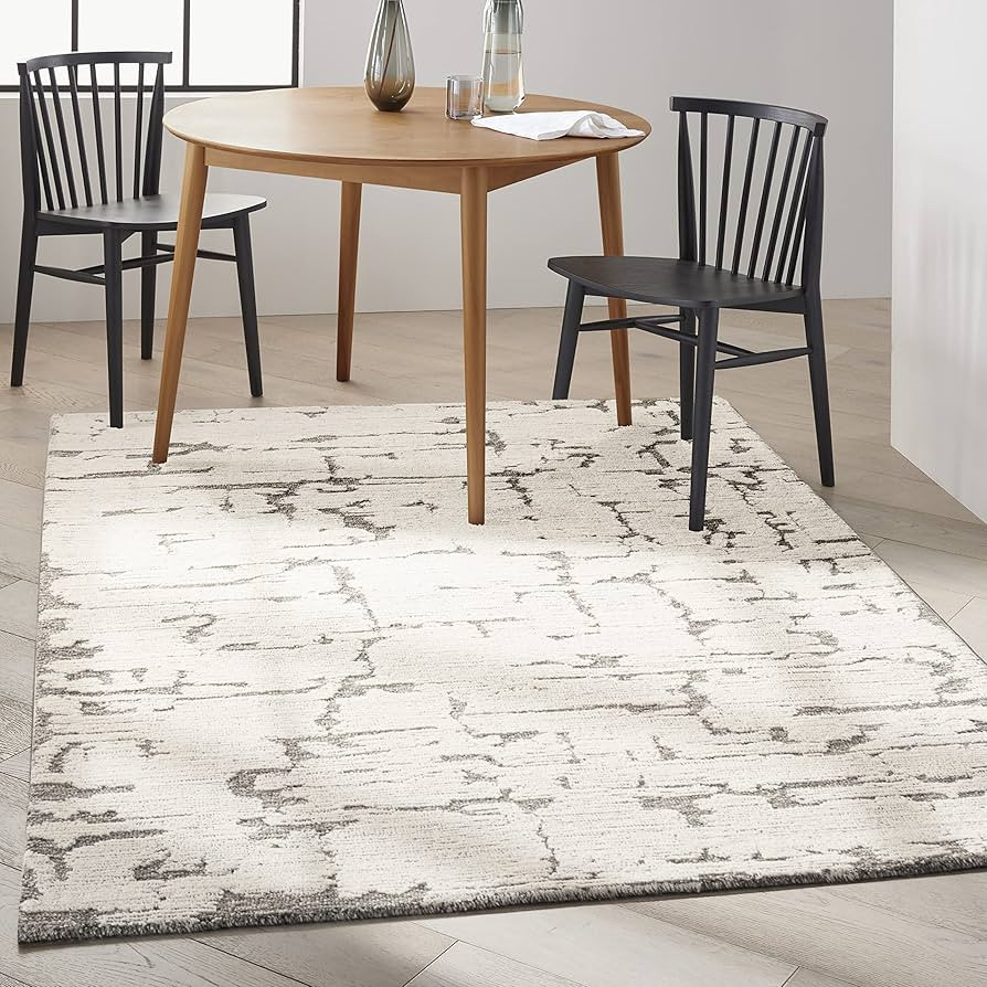 Calvin Klein Sculptural Grey 5'3" x 7'3" area-rug, Contemporary, Abstract, easy-clean, Non Sheddi... | Amazon (US)