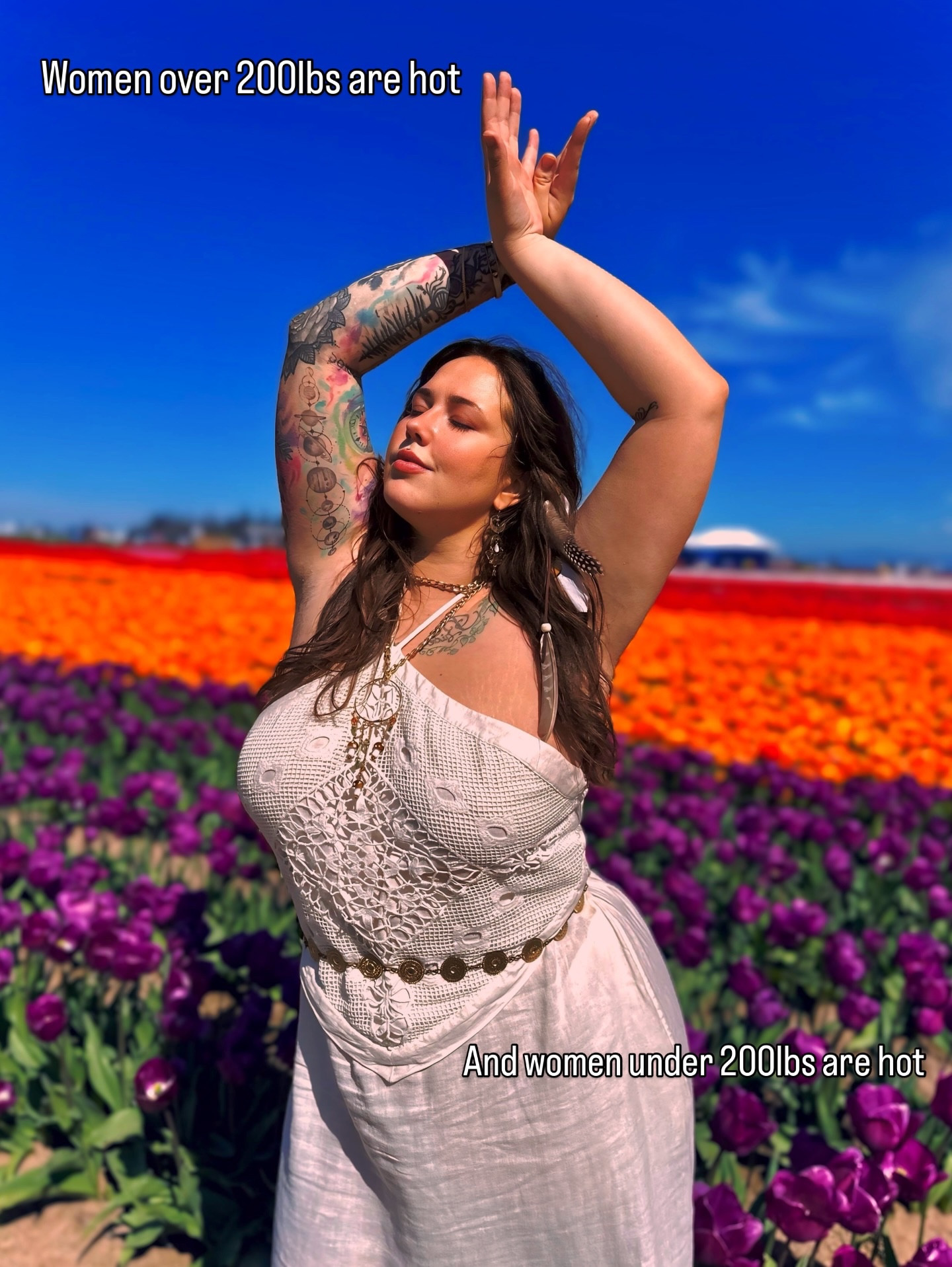 Women are hot, period. Not that we need to be, not that it’s important to be; and we are so much more than hot, we are women.

Comment LOVE for outfit details - 
- it’s 100% cotton 
- up to size 3xl

#seltlove #loveyourbody #bodypositive #plussizestyle #midsizestyle