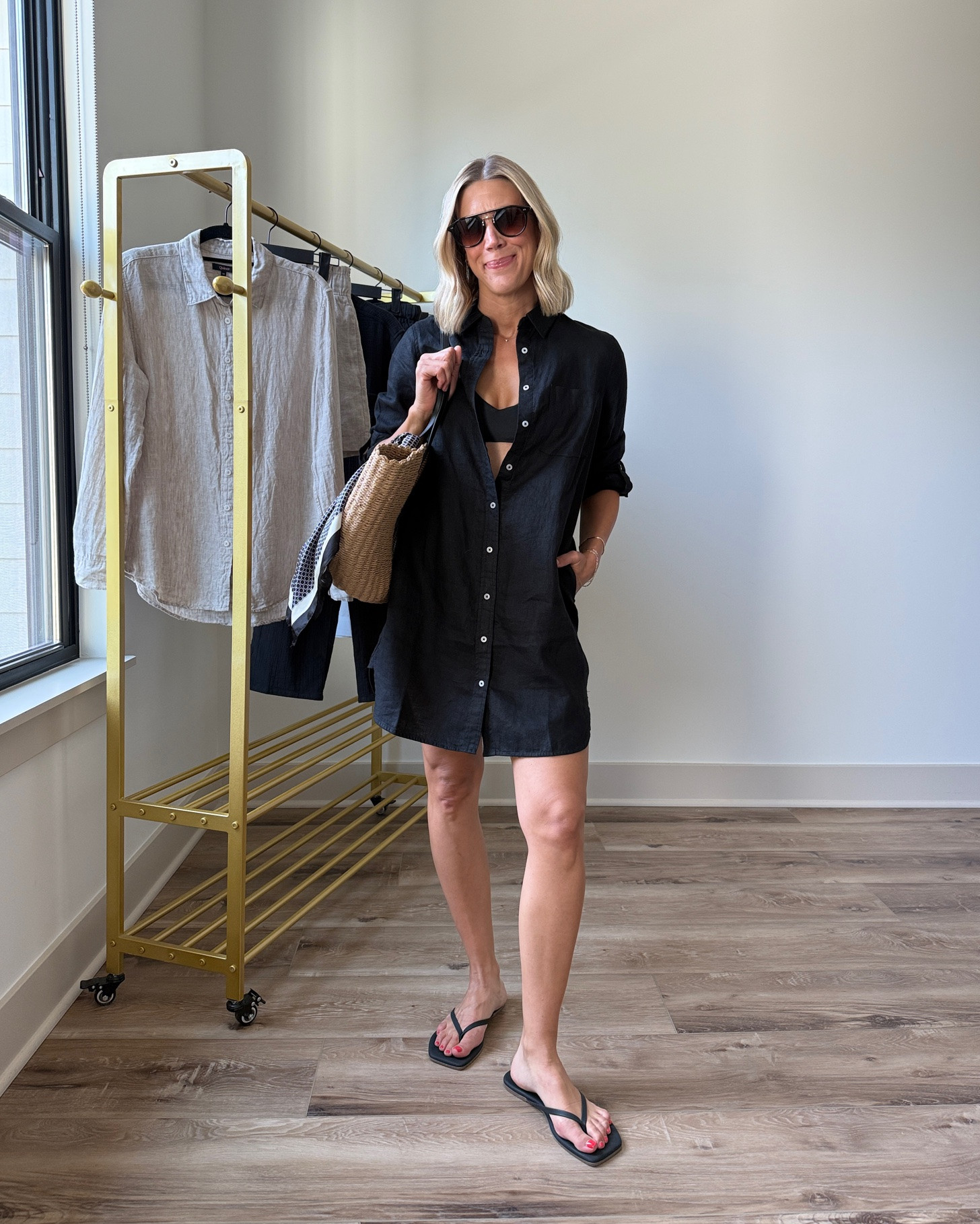 Wearing small bikini top/bottom, xs linen shirt dress

@Quince #quincepartner

#LTKSwim #LTKTravel #LTKOver40
