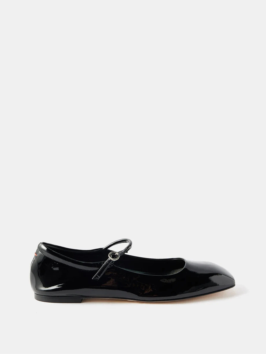 Uma square-toe patent-leather ballet pumps | Aeyde | Matches (UK)
