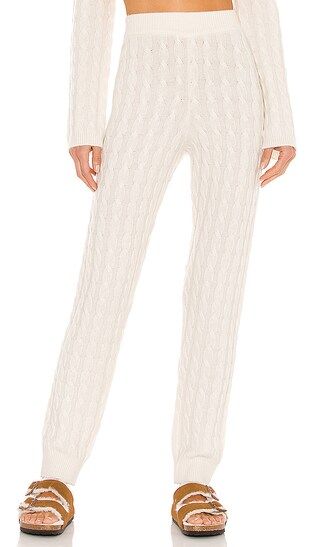 Cashmere Cable Knit Easy Pant in Ivory | Revolve Clothing (Global)