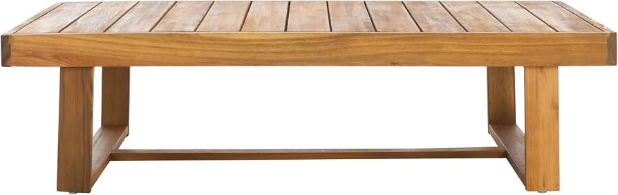 SAFAVIEH Outdoor Duncan Wood Coffee Table, 50" Natural PAT7331A | Amazon (US)