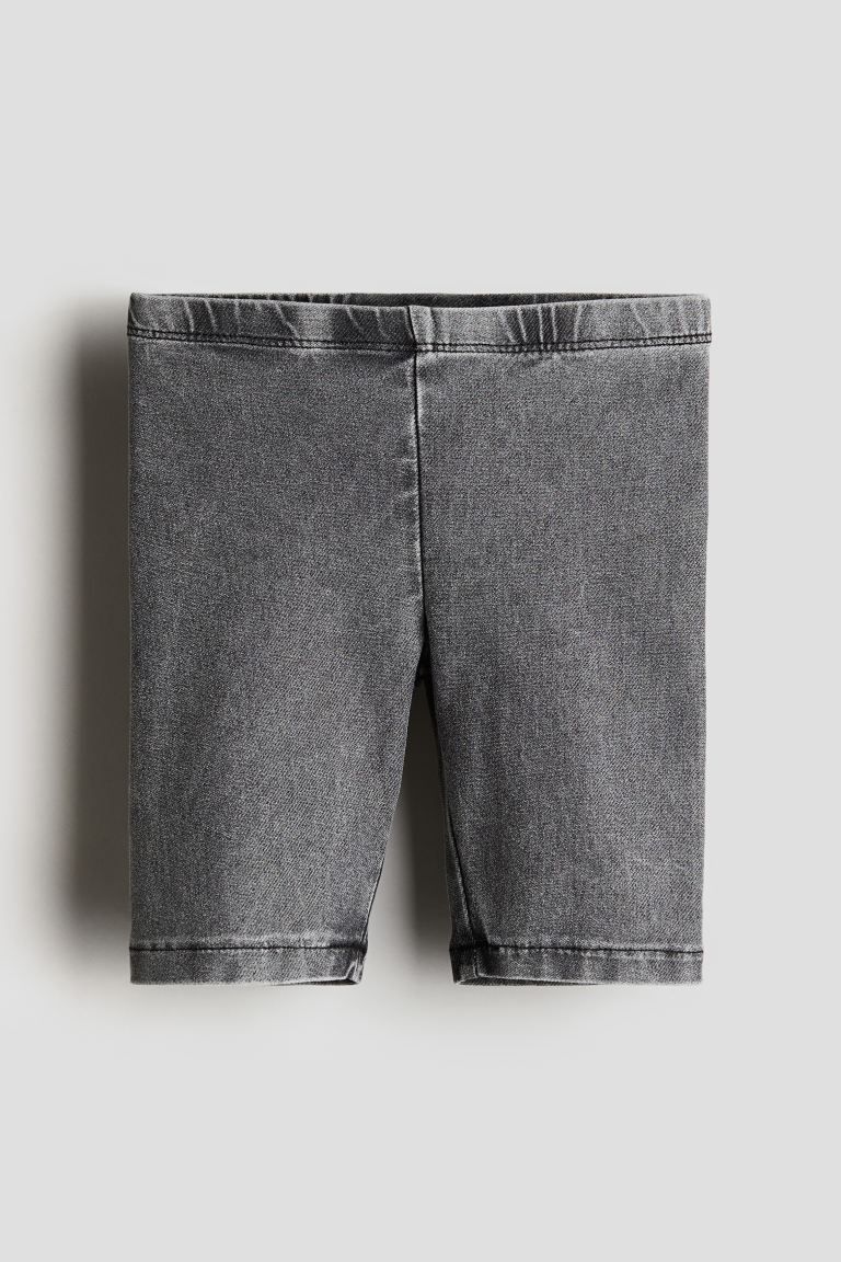 Washed-look Bike Shorts - Dark denim gray - Kids | H&M US | H&M (US + CA)