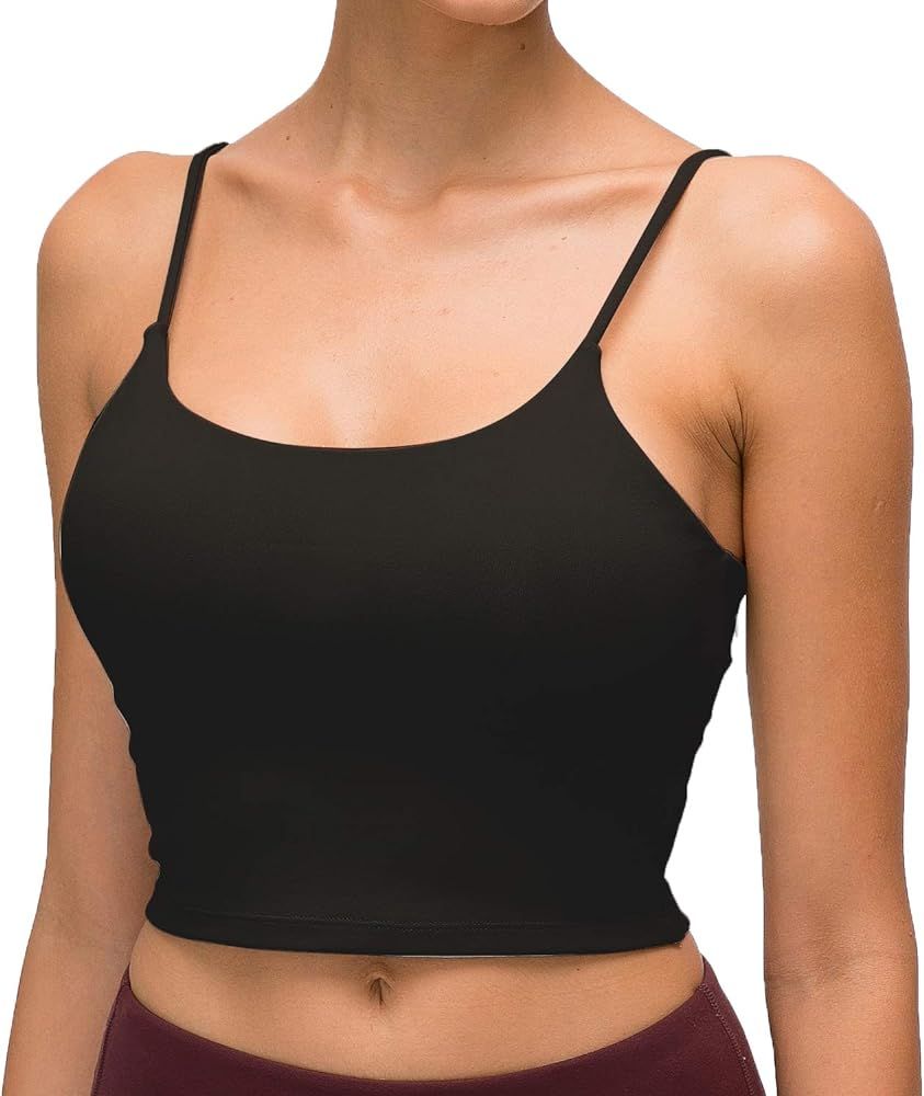 GEARDON Sleeveless Crop Camisole Tank Tops Sport Bra Seamless Cami Workout Shirts with Shelf Buil... | Amazon (US)