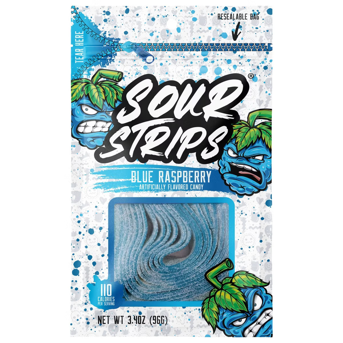 Sour Strips Blue Raspberry Candy - 3.4oz | Target