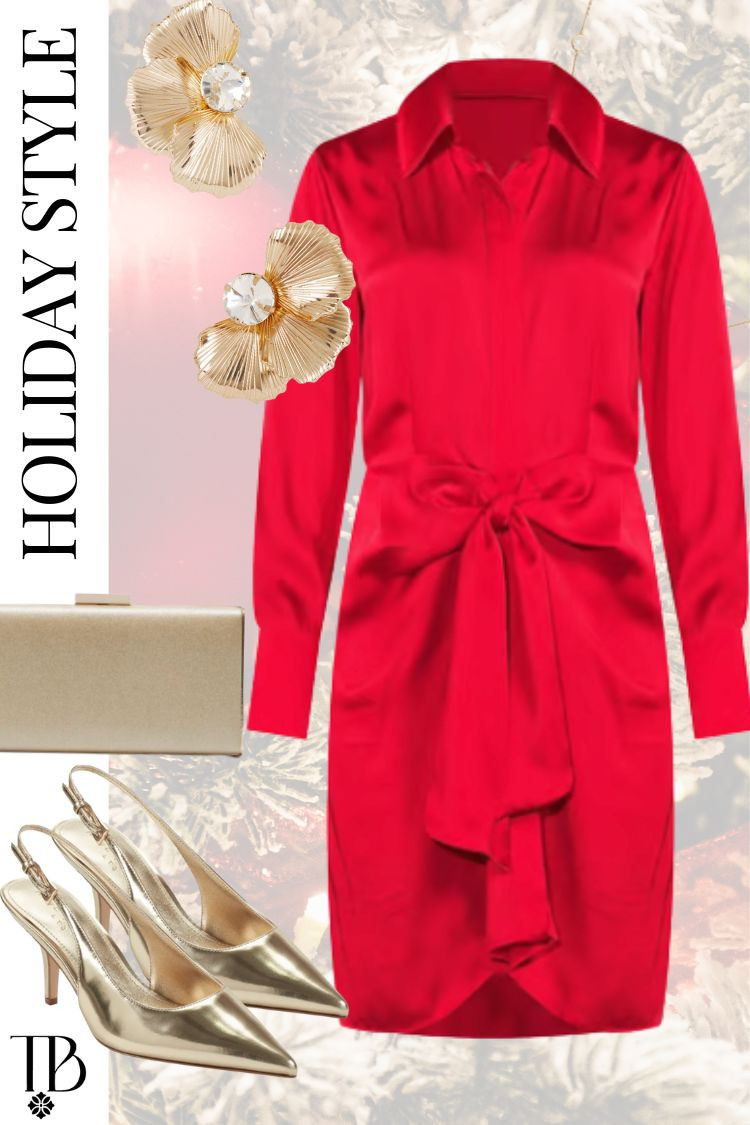 Bold, festive, and effortlessly chic ❤️ This red tie-waist dress paired with gold heels and statement earrings is the ultimate holiday party look. #HolidayStyle #ChristmasOutfit #FestiveFashion

 

 #LTKHoliday #LTKSeasonal #LTKStyleTip