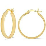 Amazon Essentials 14K Gold Plated Chunky Rounded Hoop 25mm, Yellow Gold | Amazon (US)