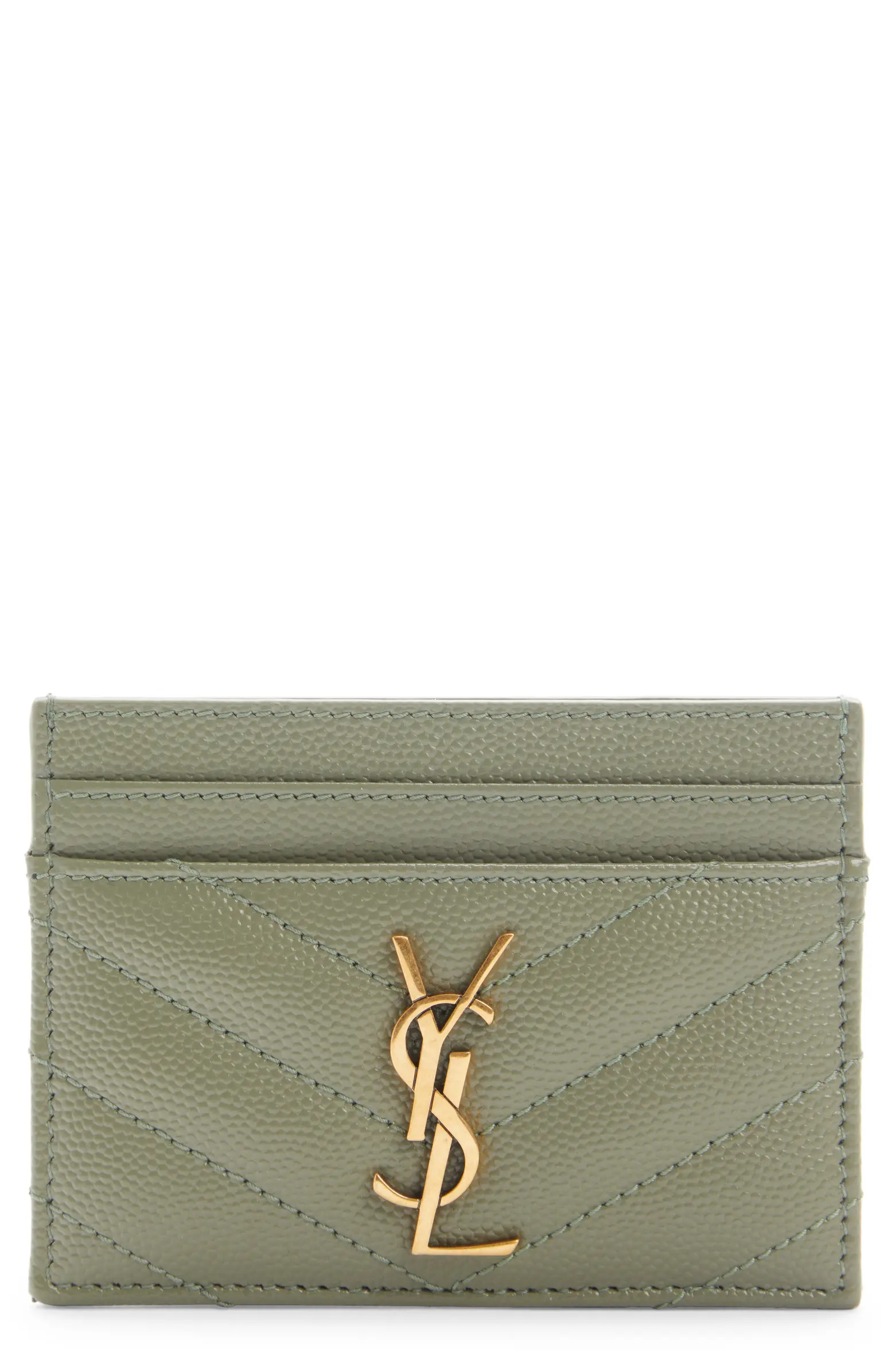 Monogramme Pebbled Calfskin Card Case | Nordstrom
